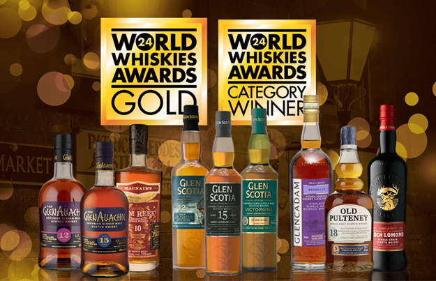 GlenAllachie en Glen Scotia succesvol tijdens World Whisky Awards Scotland 2024
