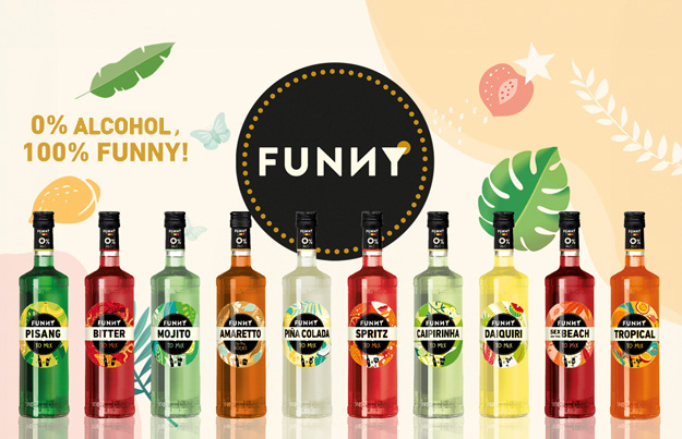 Funny alcoholvrije cocktails en likeuren toegevoegd aan import portfolio De Monnik Dranken